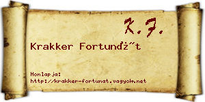 Krakker Fortunát névjegykártya